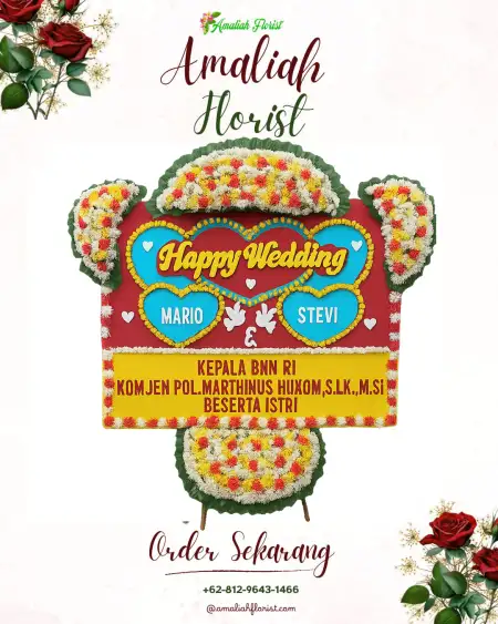 Papan Bunga Pernikahan Harimau Tandang